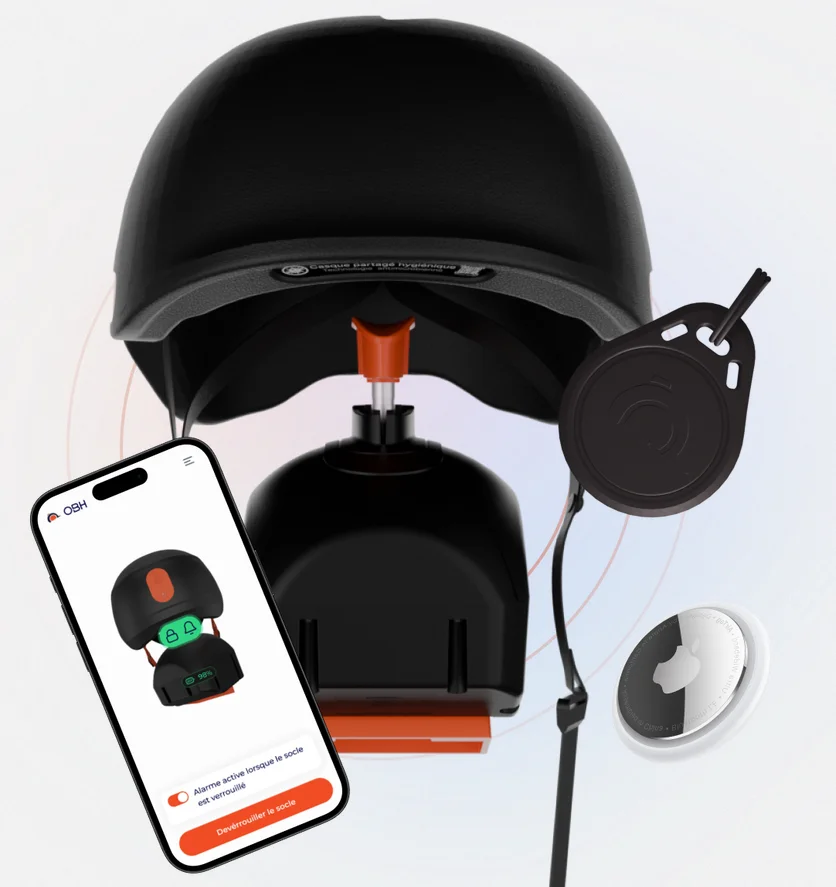 Casque vélo connecté BLE RFID application mobile